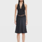 SOLANA MIDI DRESS - ONYX