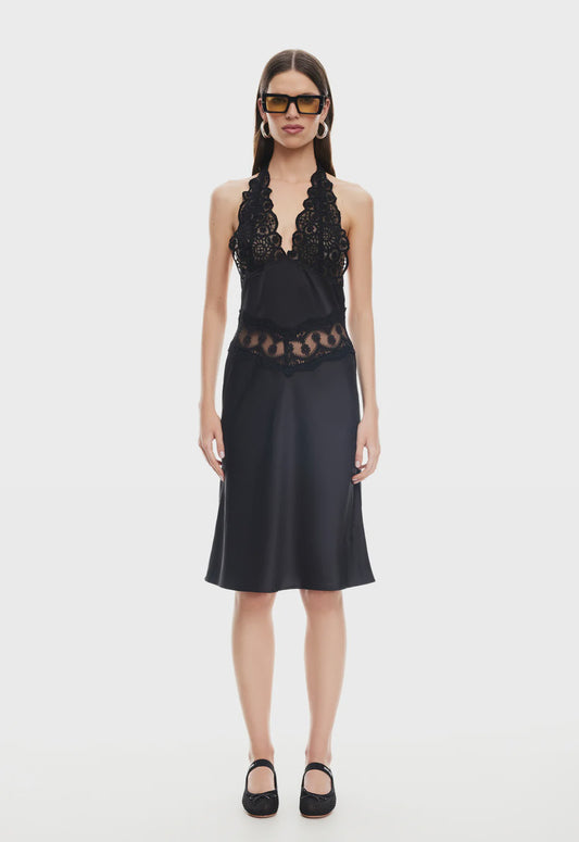 SOLANA MIDI DRESS - ONYX