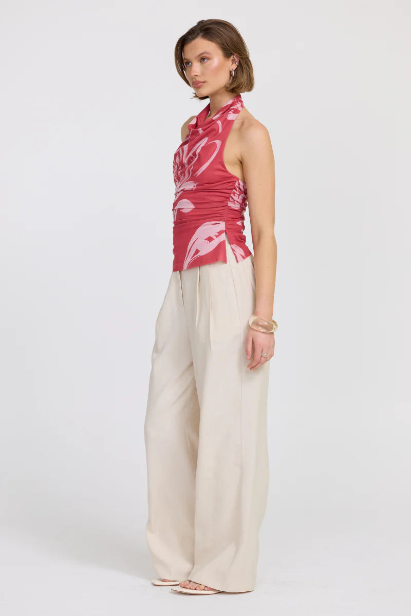 Flora Mesh Halter - Hibiscus