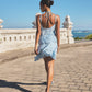 Plumeria Top - Blue