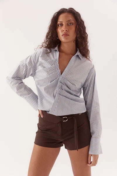 Asun Shirt - Blue/Brown