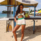 Courtside Knit Bralette - White/Green