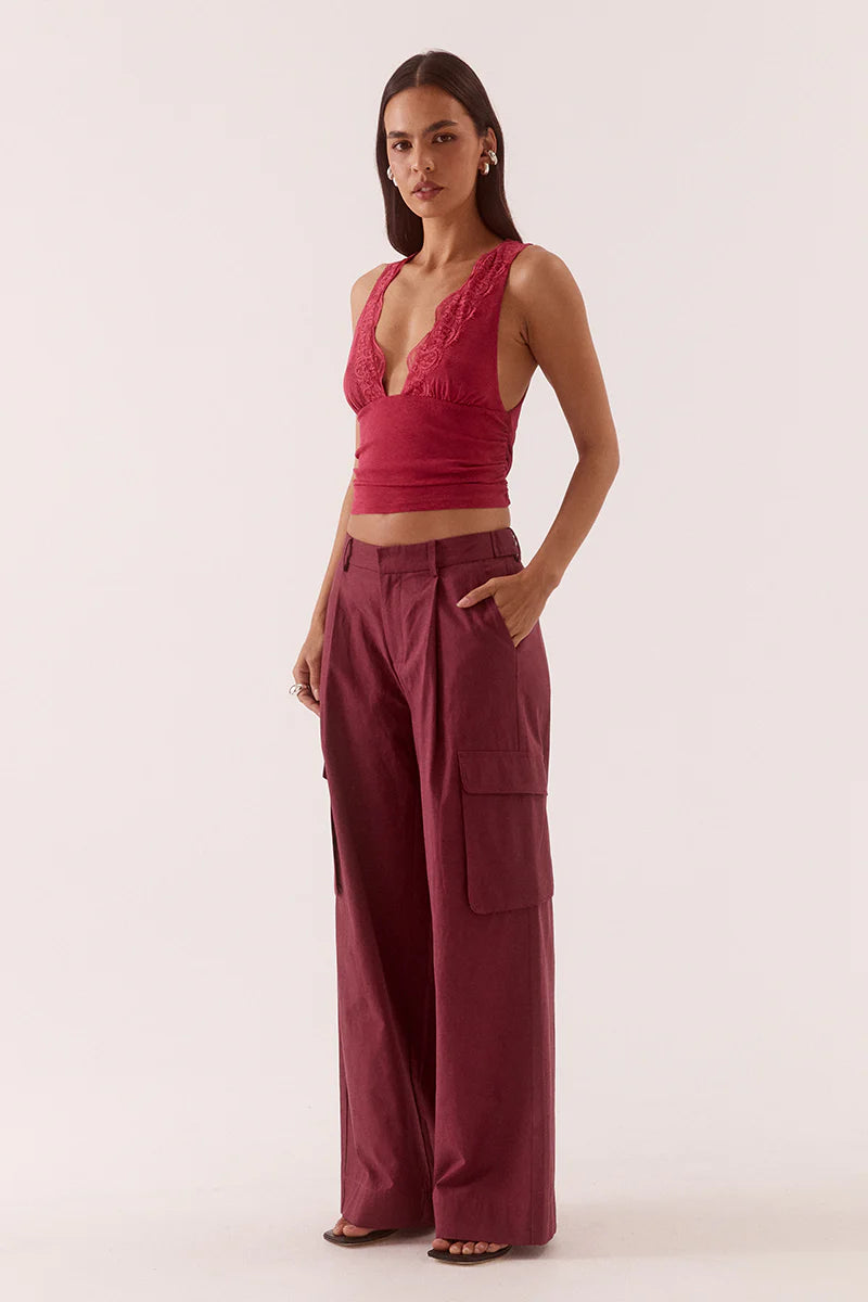 LONI TOP - BERRY