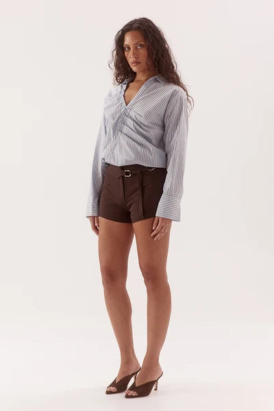 Asun Shirt - Blue/Brown