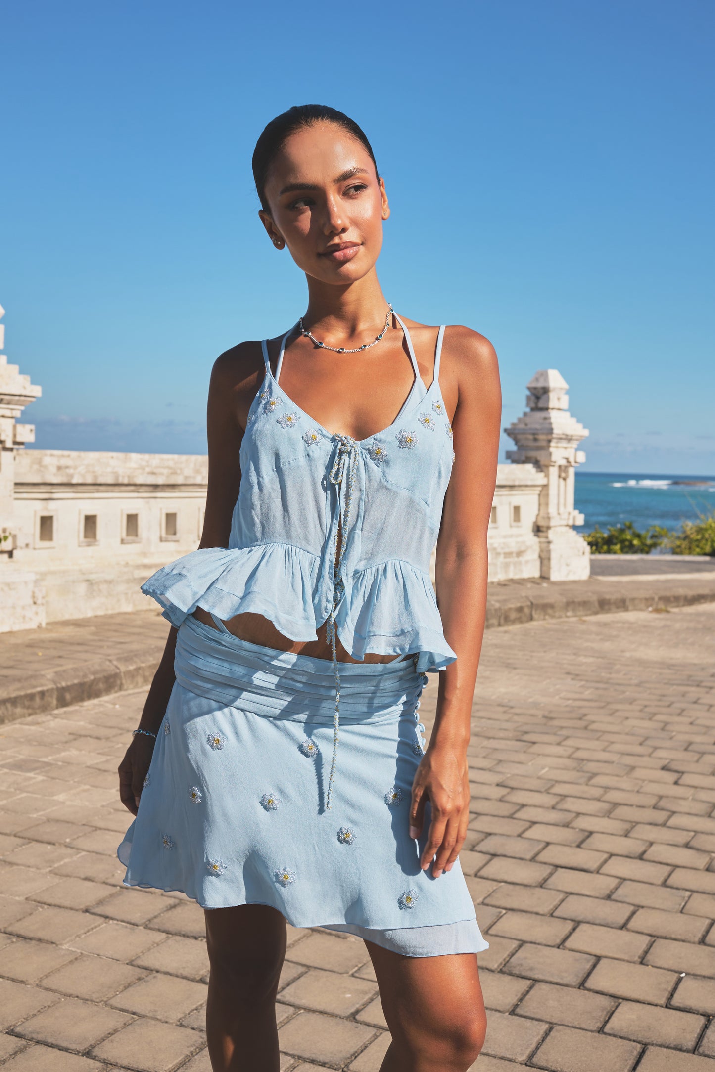 Plumeria Top - Blue
