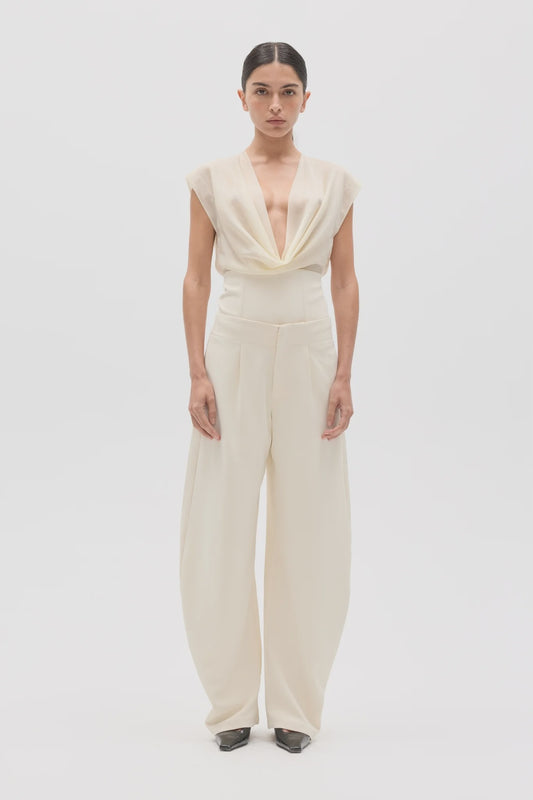 Navy pant - ivory