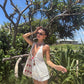 Rose Halter  Top - White