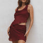 Lucia Mini Skirt - Merlot