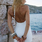ADALEE RUFFLE TEXTURE MINI DRESS - WHITE