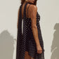 ALORA SCOOP NECK MINI DRESS - BLACK/WHITE POLKA