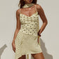 ALORA SCOOP NECK MINI DRESS - LEMON/CHOC POLKA
