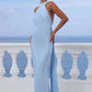 ARABELLE HIGH NECK MAXI DRESS - SKY BLUE