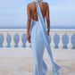 ARABELLE HIGH NECK MAXI DRESS - SKY BLUE