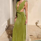 ARALIA PLUNGE COWL BACK MAXI DRESS - PALM