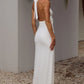 ARINA HALTER V-NECK MAXI DRESS - WHITE