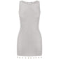 ARIYA SLEEVELESS MINI DRESS - SILVER METALLIC