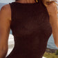 ARIYA SLEEVELESS MINI DRESS - CHOC METALLIC
