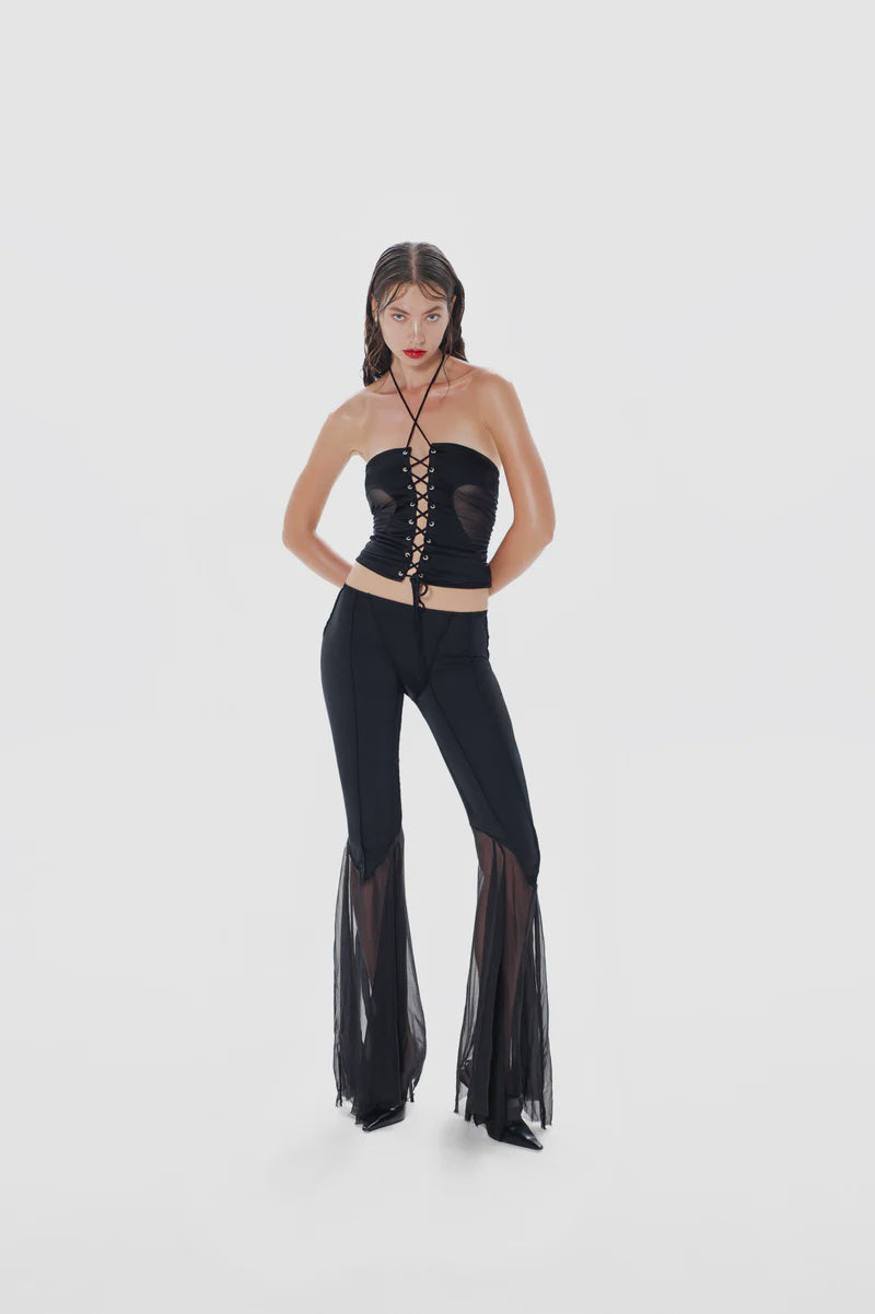 Gathered Heart Top - Black