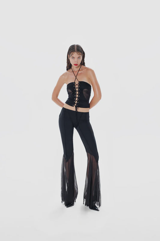 Gathered Heart Top - Black