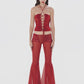 Gathered Heart Top - Red