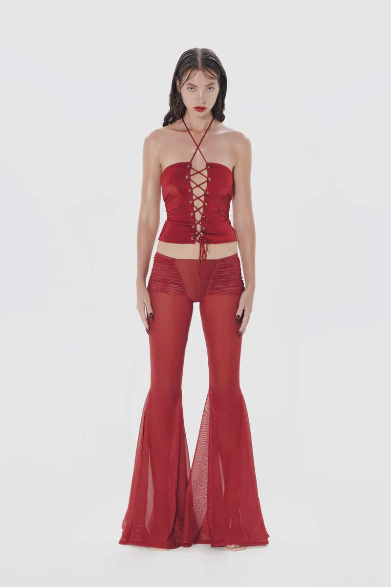 Gathered Heart Top - Red