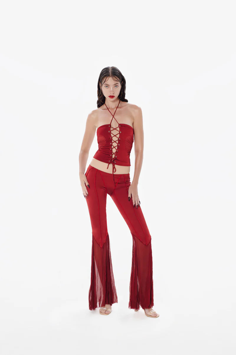 Gathered Heart Top - Red