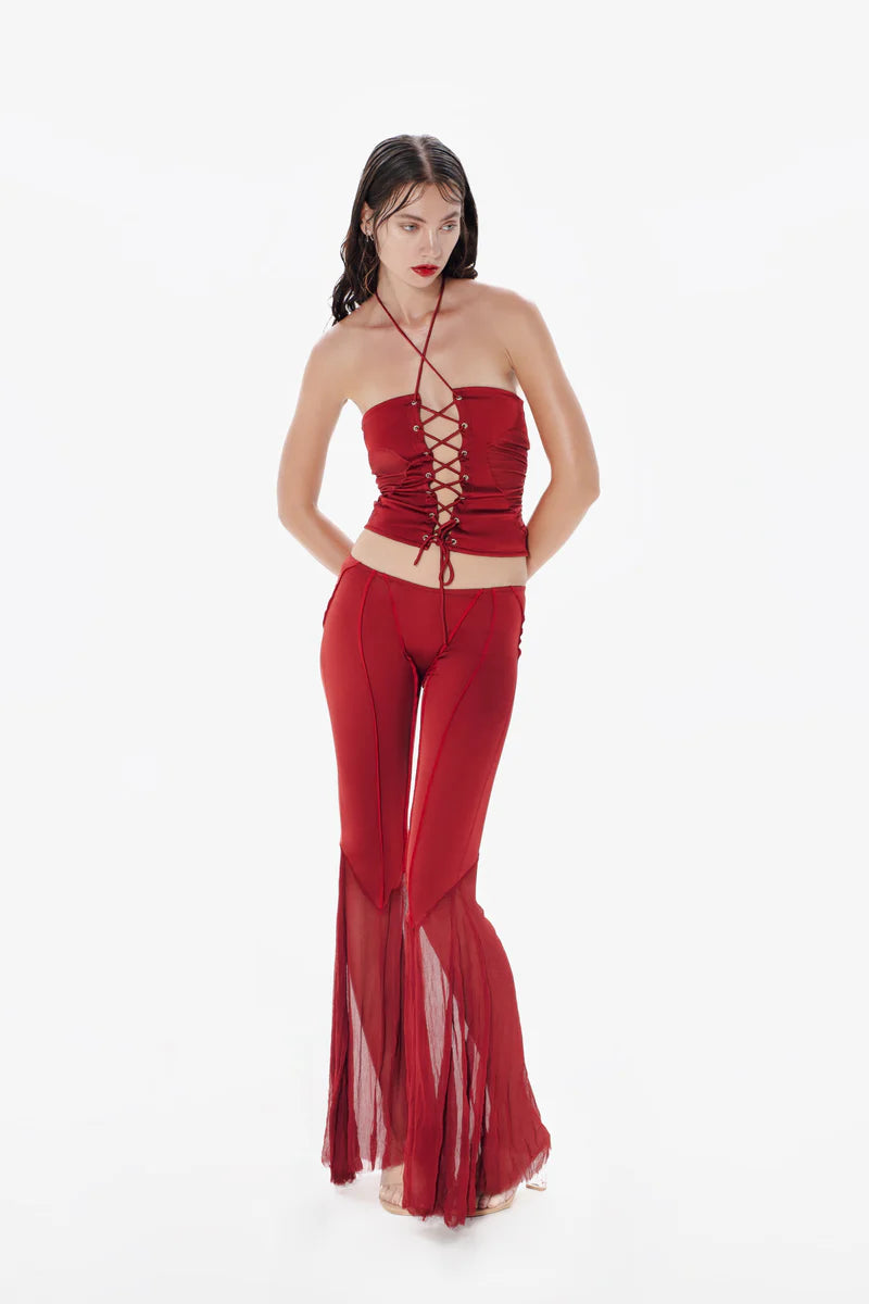 Gathered Heart Top - Red