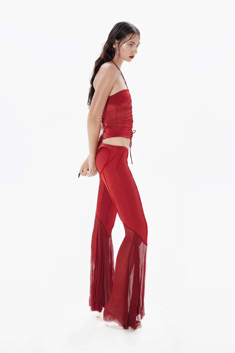Gathered Heart Top - Red