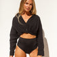Anja Wrap Top - Black