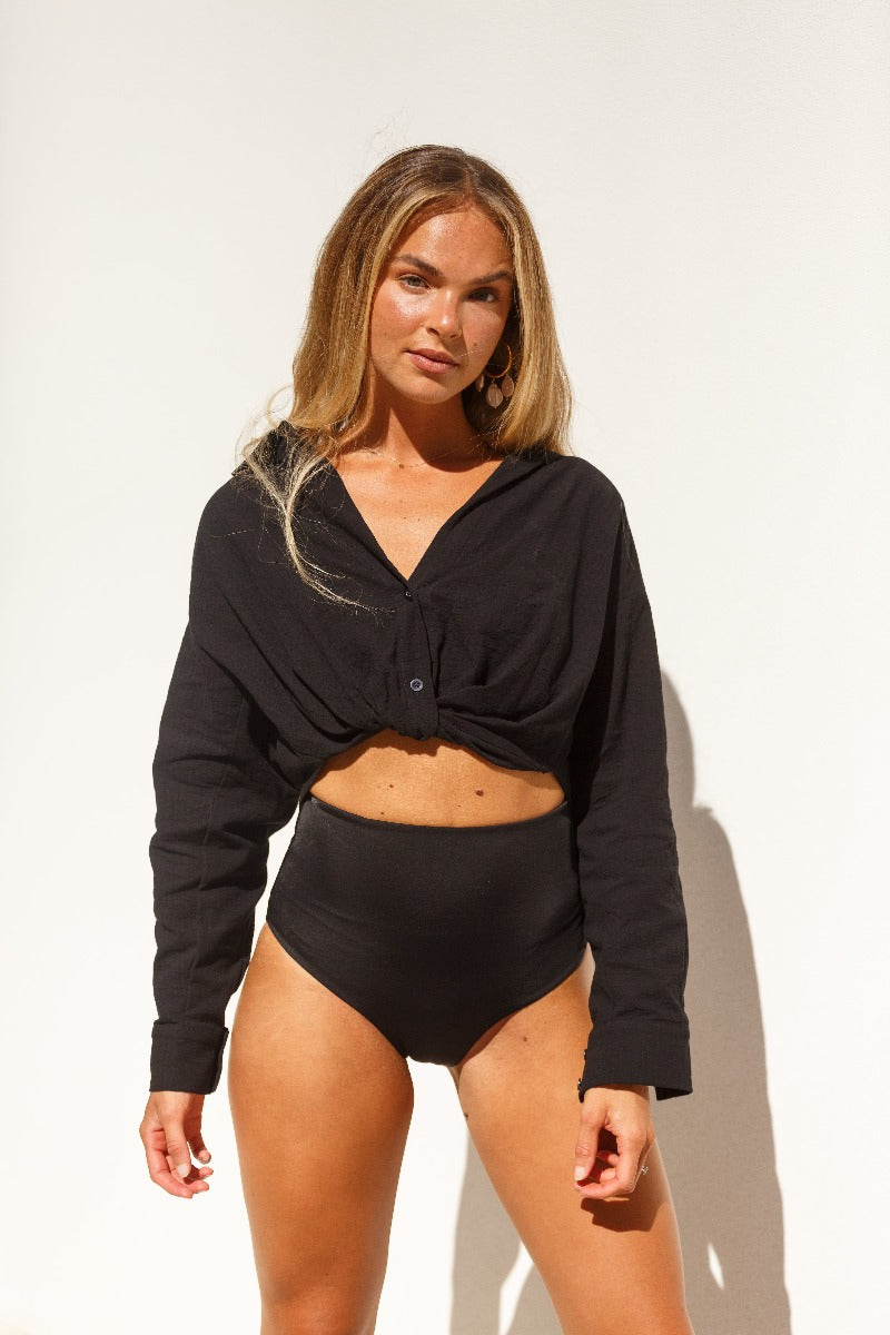 Anja Wrap Top - Black
