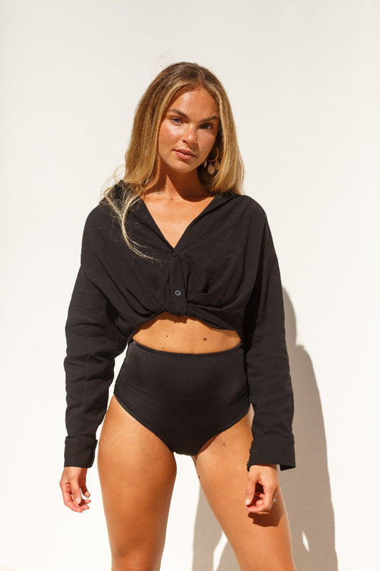 Anja Wrap Top - Black