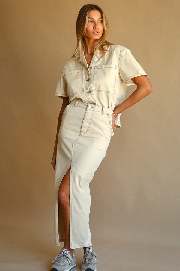 Araminta James Good Days Drill Skirt Vanilla