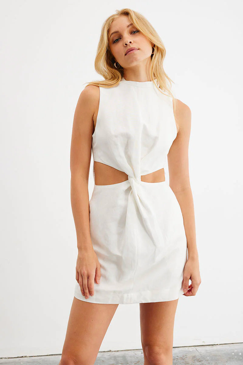 Bow and Arrow Sovere ASSET MINI DRESS CHALK
