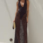 JENNA LOW WAIST LACE MAXI SKIRT - BLACK