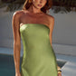 CELESTE STRAPLESS MAXI DRESS - OLIVE