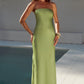 CELESTE STRAPLESS MAXI DRESS - OLIVE