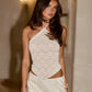 Celestine Handkerchief Halter Top - White