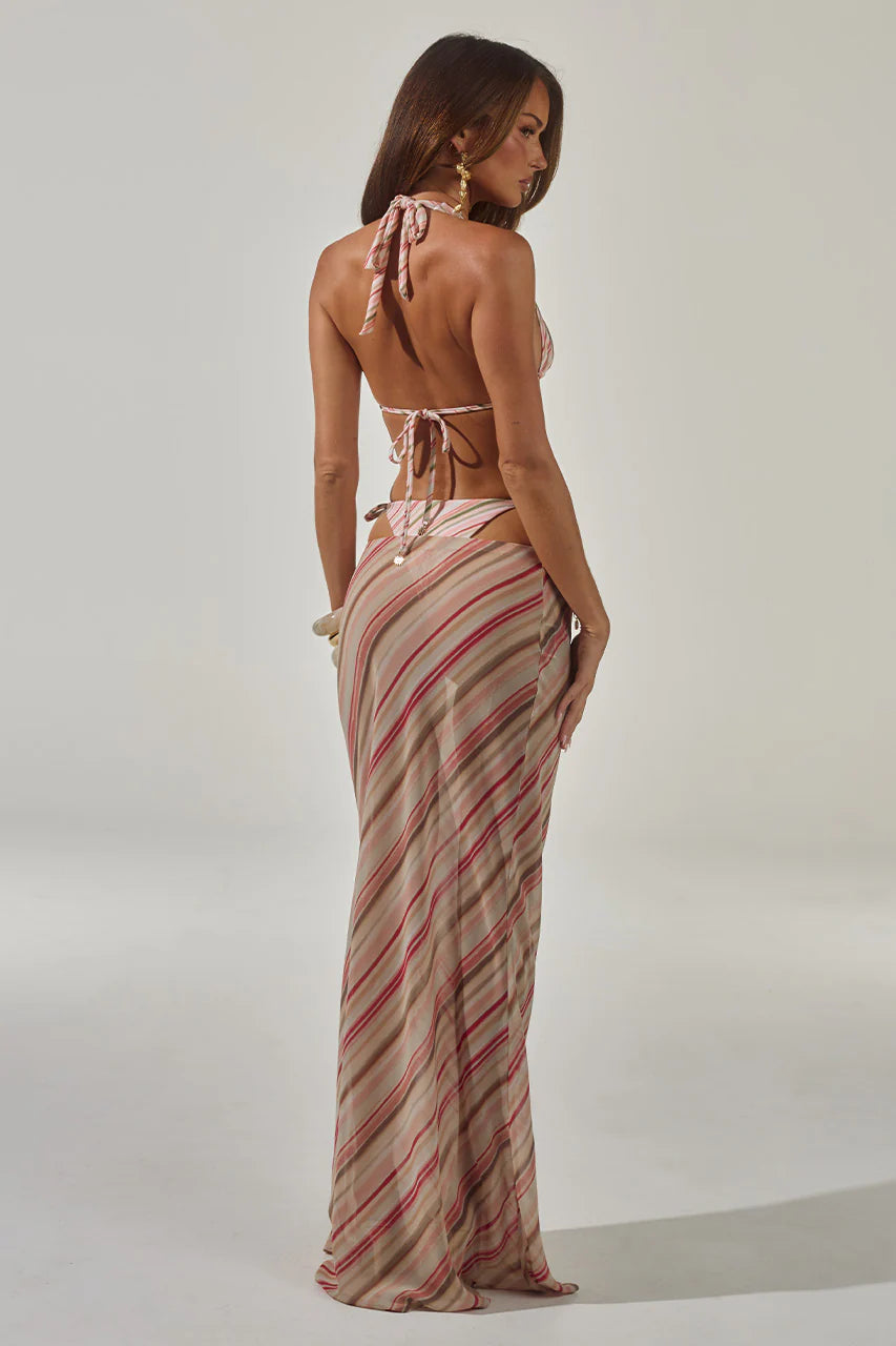 CYRUS LOW WAIST SHEER MAXI SKIRT - SADIE PINK
