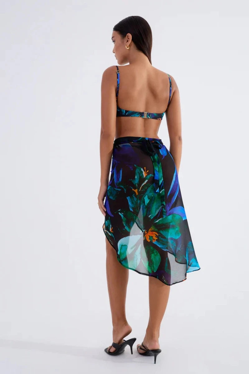 ORBIT WRAP SKIRT - INDIGO BLOOM