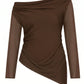 Chloe Off Shoulder Top - Mocha