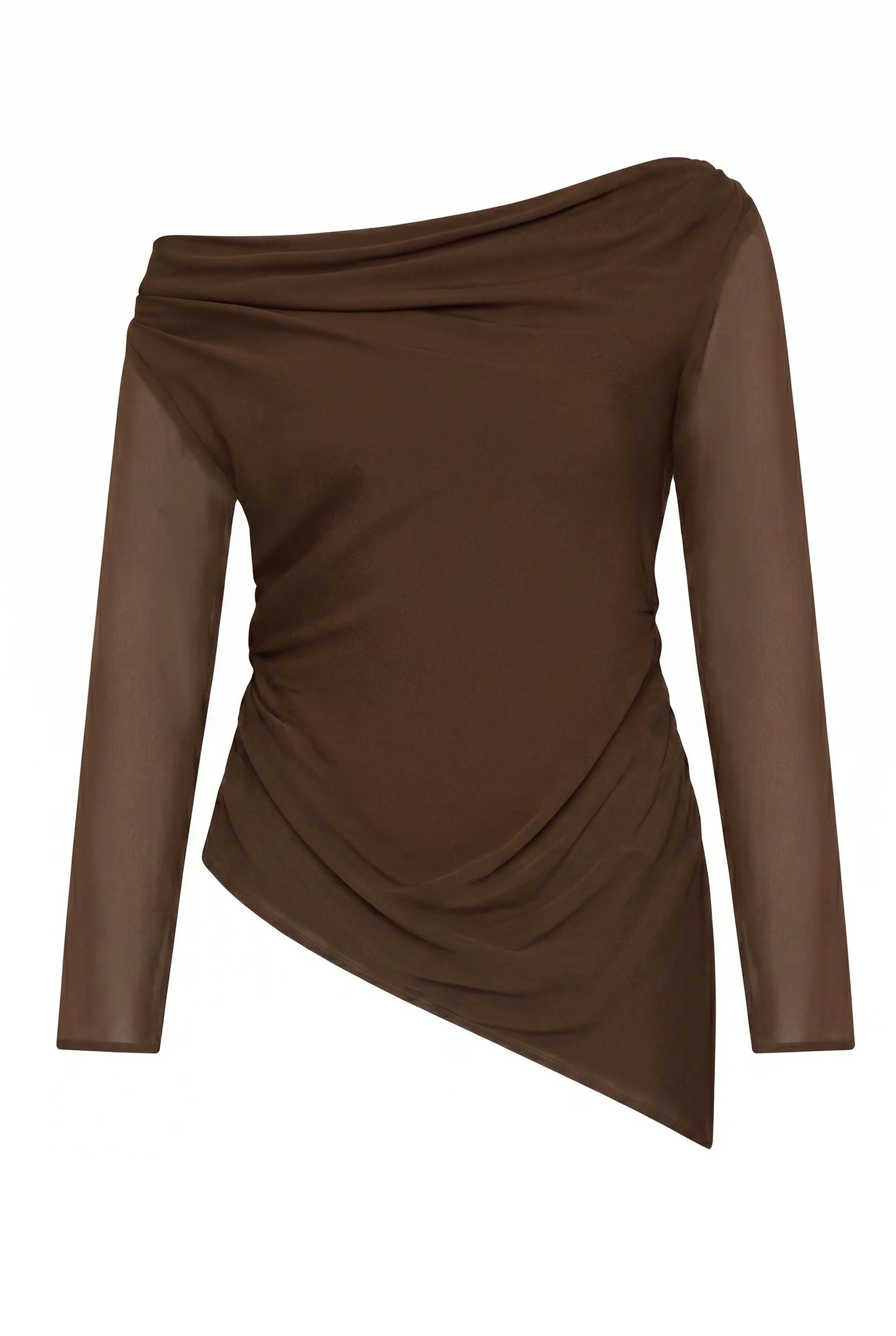 Chloe Off Shoulder Top - Mocha