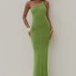 DIANA ASYMMETRIC NECK MAXI DRESS - KIWI