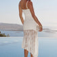 DIA ASYMMETRICAL HEM MIDI DRESS - WHITE