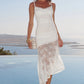 DIA ASYMMETRICAL HEM MIDI DRESS - WHITE