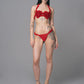 Ruffled Heart Bikini Top - Red