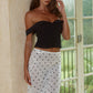 EBONY OFF SHOULDER BUSTIER - BLACK