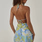 EILISH HALTER MINI DRESS - LANA GREEN - S
