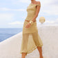 ELAINE FLOUNCE MIDI SKIRT - GOLD