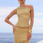 ELAINE ONE SHOULDER TOP - GOLD