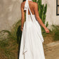 FERNANDA PLUNGE HALTER MAXI DRESS - WHITE
